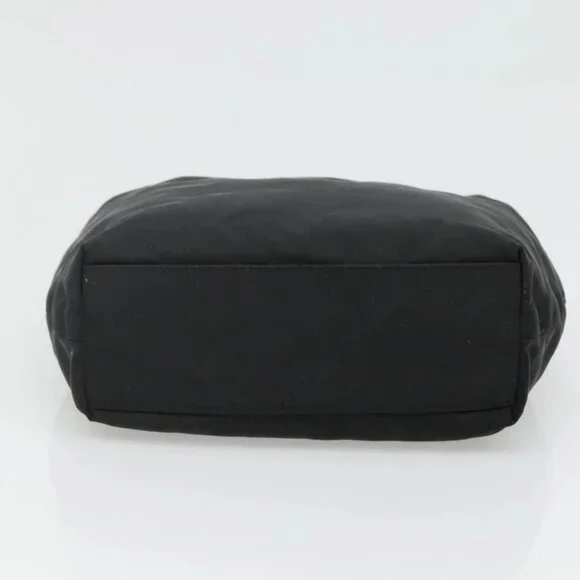 Christian Dior Maris Pearl Hand Bag Nylon Black Silver